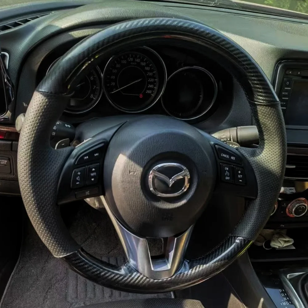

Custom Car Steering Wheel Braid Cover Soft 100% Fit For Mazda 3 Axela Mazda 6 Atenza Mazda 2 CX-3 CX3 Car Products Steering Wrap