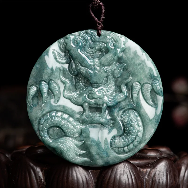 

Maichuang/Jade Domineering DragonBrand Emerald Necklace Pendant Fashion Elegant Personality Charm Jewelry MenWomen Couple Amulet