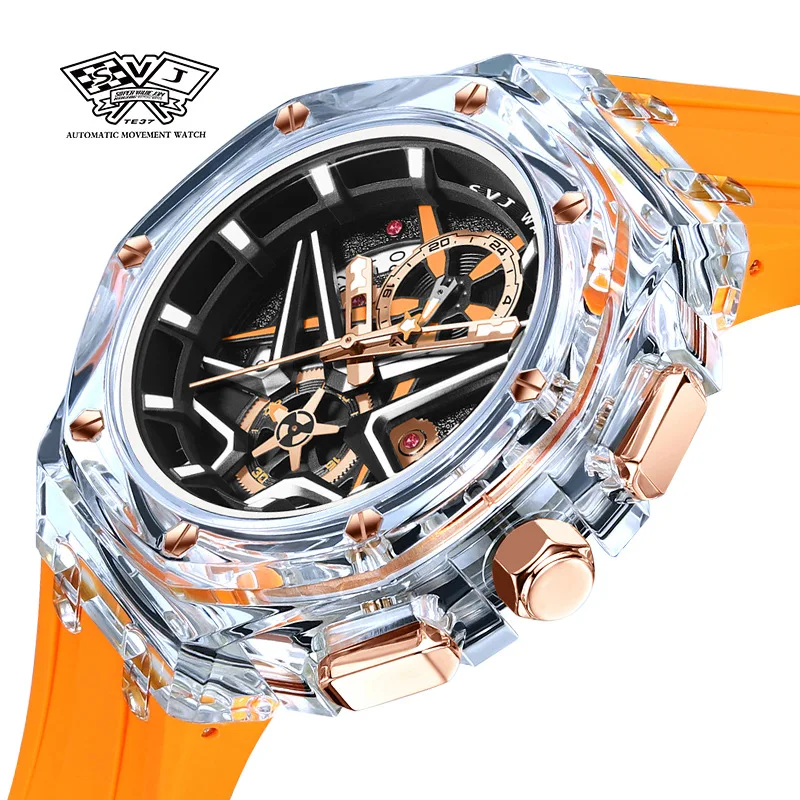 ساعة كوارتز رجالية فاخرة الراقية حزام مطاطي مقاوم للماء ساعات مضيئة رجالي الرياضة التقويم ساعة اليد الذكور Montre أوم