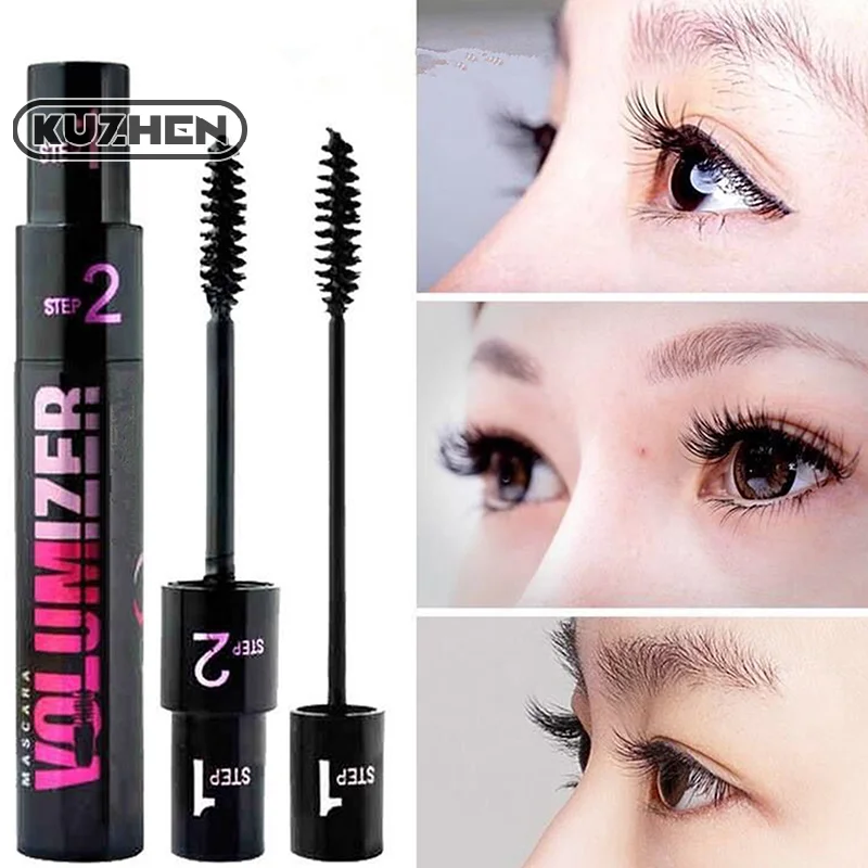 2in1 Double Purpose Mascara Waterproof Thick Lengthening Lash Extension Sweatproof Curling Brushes Eye Fiber Mascara Eyelashes