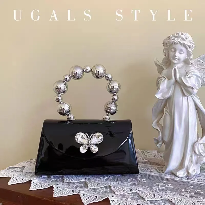 Luxury Design Beads Beaded Women Fashion Handbag Crystal Rhinestone Diamond Evening Bag Wedding Party Clutch Purse Crossbody Bag