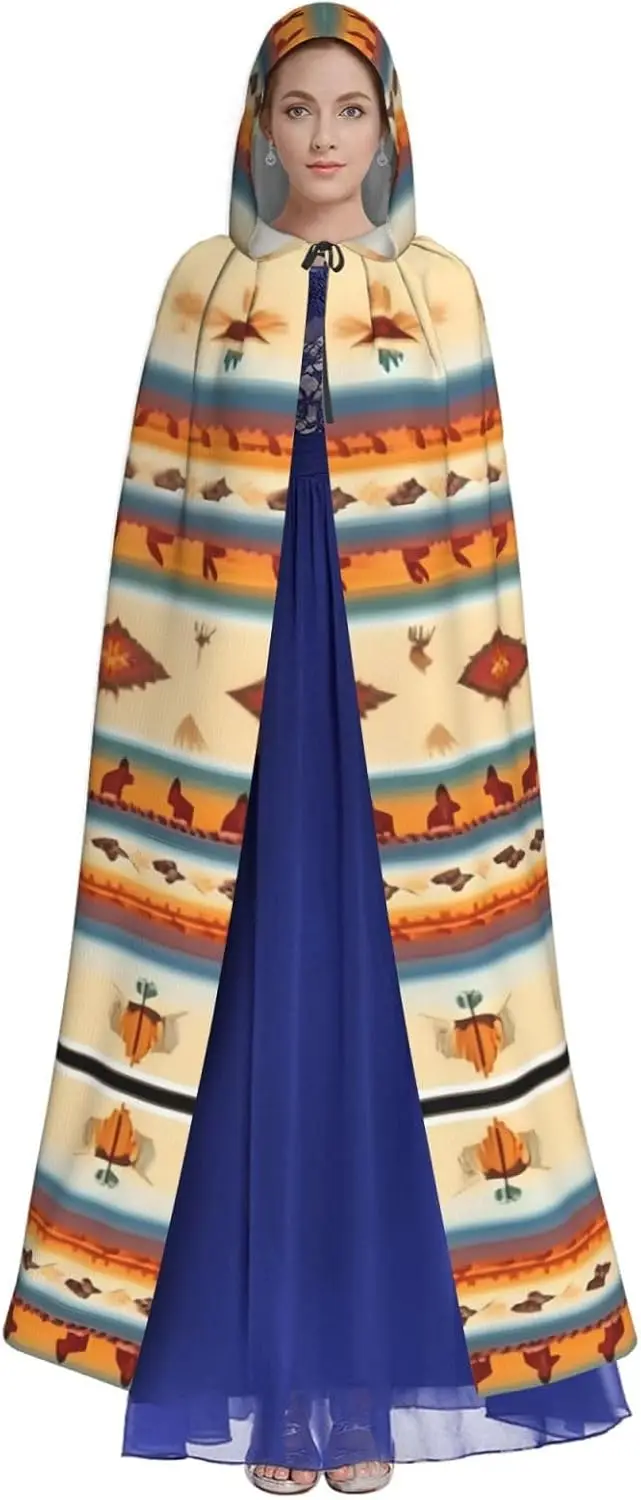 Płaszcz z kapturem dla dorosłych w stylu Indianinów, peleryna karnawałowa, kostium cosplay, szata na imprezę, gotycki karnawał