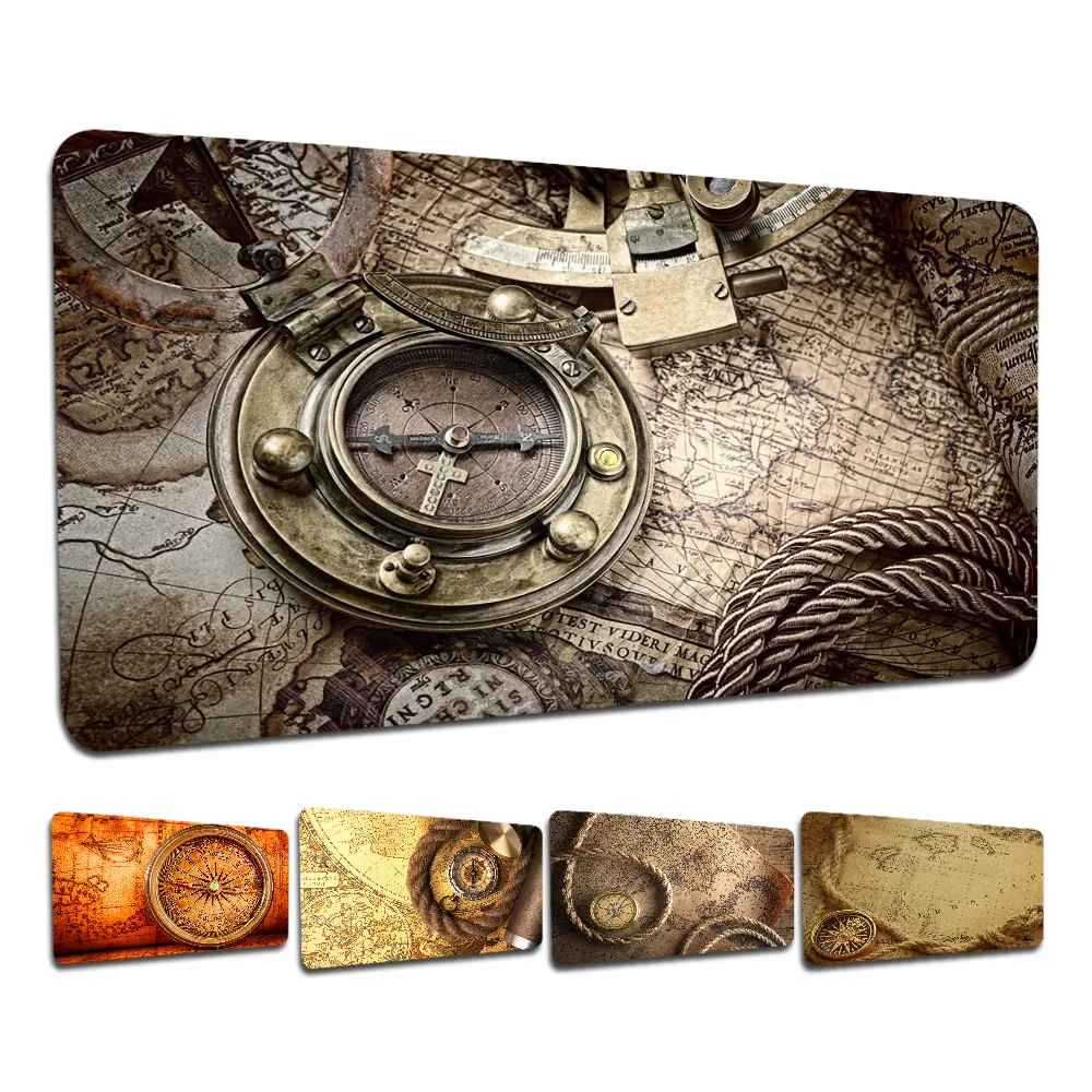 

Retro Compass Vintage World Map Mousepad Boy Pad Natural Rubber Gaming Mousepad Desk Mat Size For Gameing World Of Tanks CS GO Z
