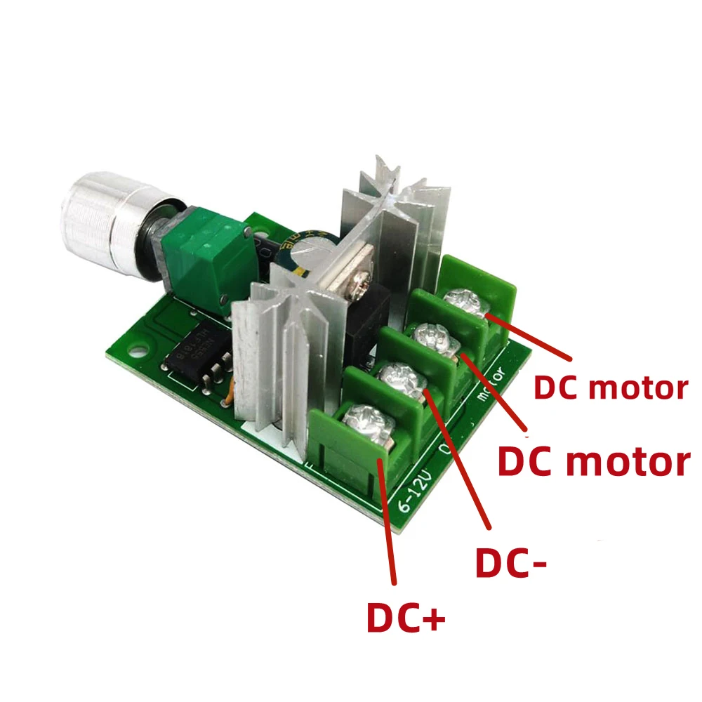 DC motor fan speed controller 6V-12V 6A high power  stepless speed regulation board speed switch