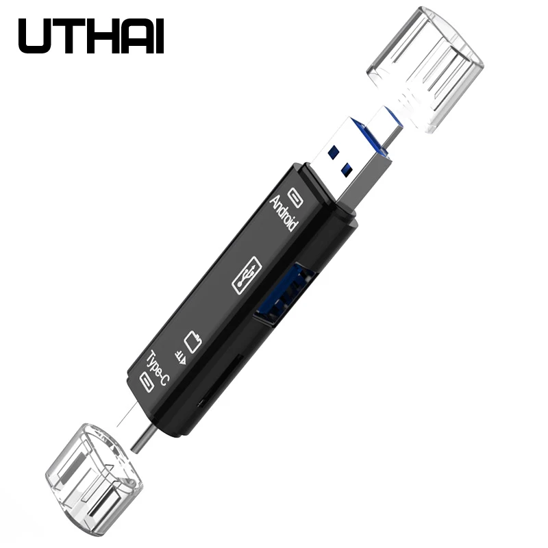 UTHAI C01 Type C/MicroUSB/USB 3In1 OTG Card Reader High-speed Universal OTG TF/USB for Android Computer Extension Adapter