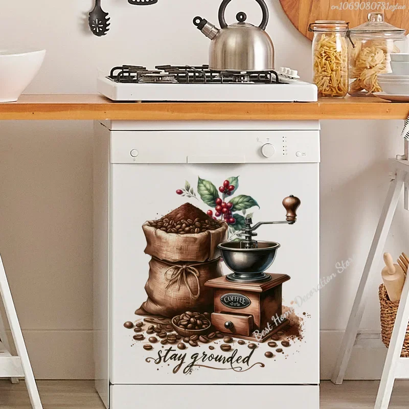 Coffee Machine Decal Decoration Small Stickers Dessert Shop Coffee Bean Stickers Home Decoration Craft Kit