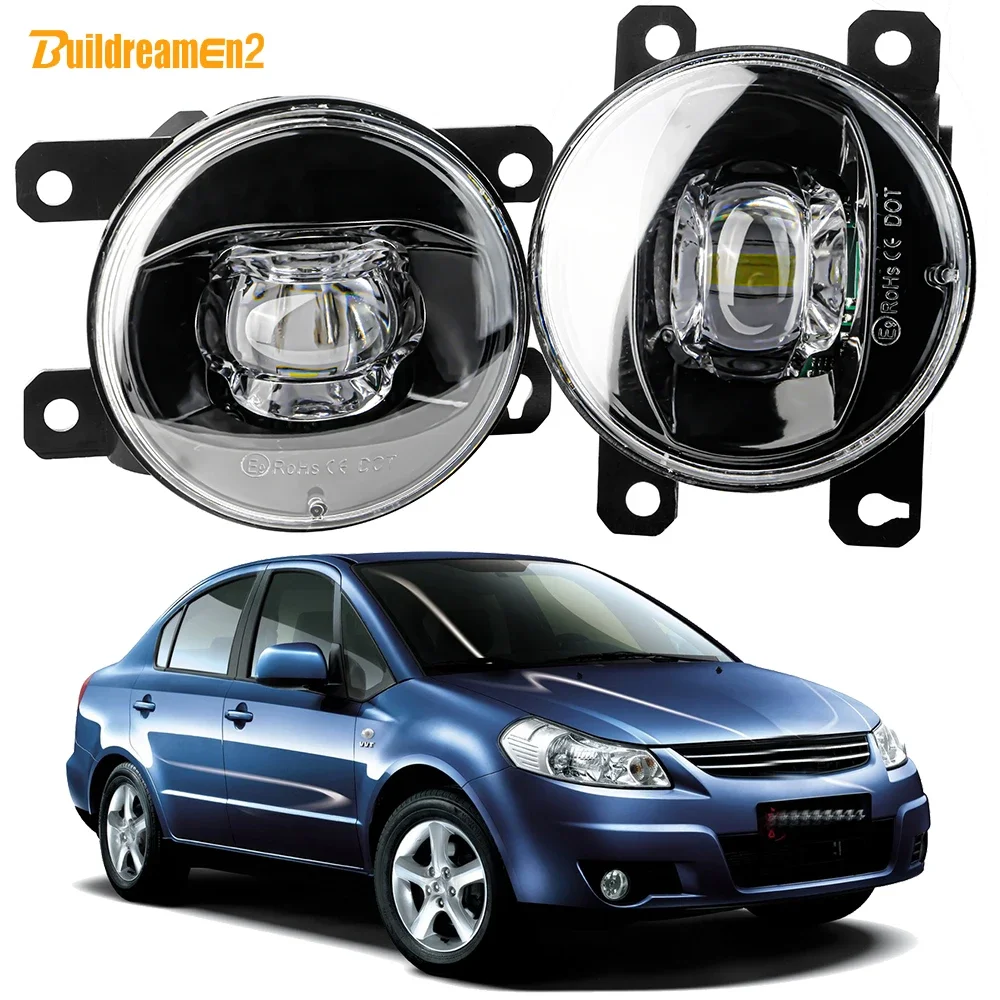 2 X Car Front Fog Light Assembly LED Lens Fog Lamp For Suzuki SX4 (EY, GY) Sedan 2006 2007 2008 2009 2010 2011 2012 2013 2014