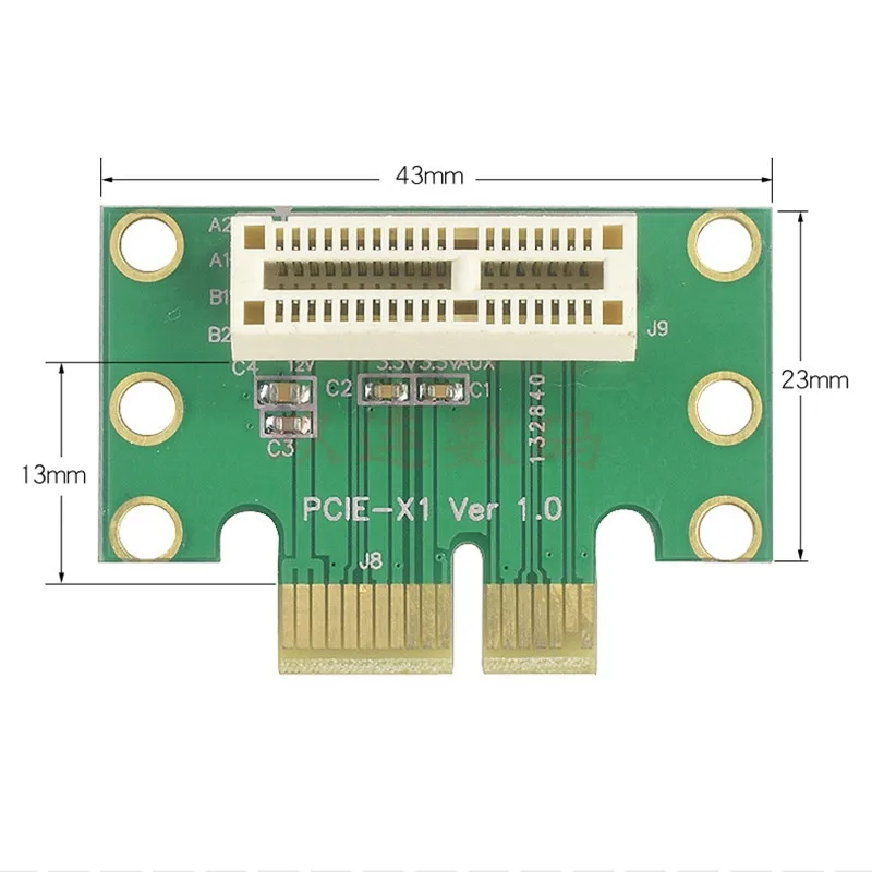 

Карта адаптера PCI-E Карта рулевого управления PCI-E1x Горизонтальная видеокарта адаптера Маленькая карта адаптера шасси