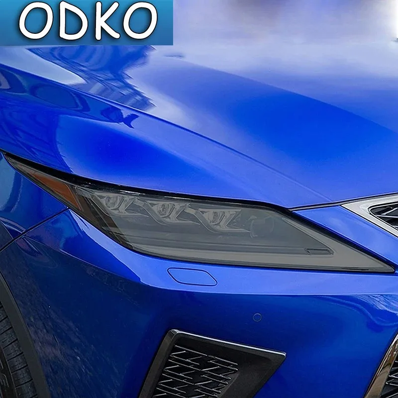 2 Pcs Car Headlight Protective Film Transparent Black TPU Sticker For Lexus RX 350 300 450h 2016 2017 2018 2019 2020 Accessories
