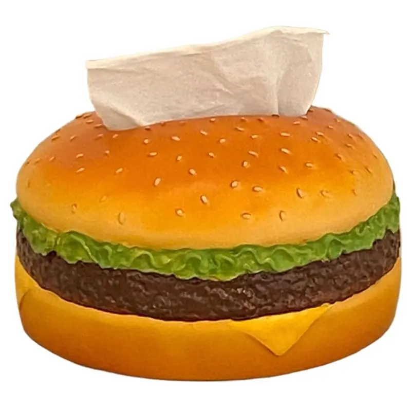 AUAU-Hamburger Taschentuchbox Kreative Amerikanische Retro Wohnzimmer-Taschentuchbox Lustige Heimdekoration Ornamente Serviettenhalter