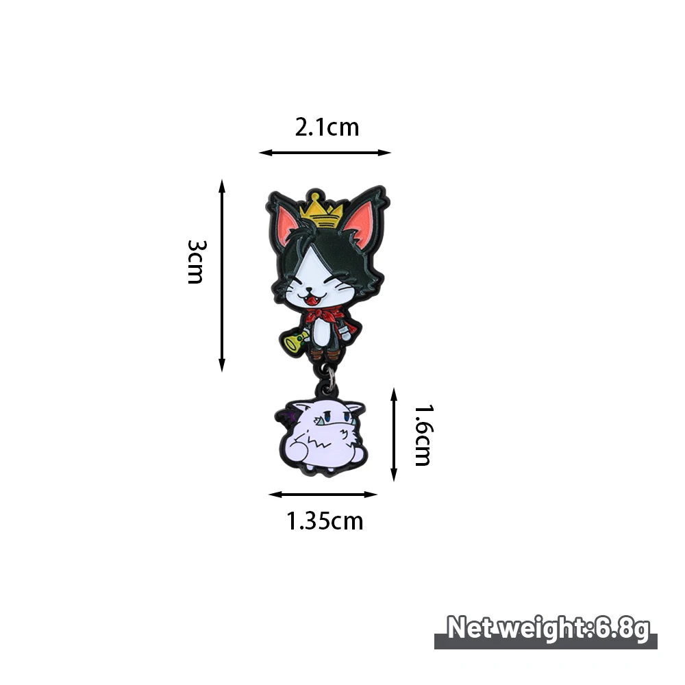 Final Fantasy VII Remake Cait Sith And Moogle Enamel Pin Video Game Peripheral Badge RPG Jewelry Gamer Fans Gift Collect
