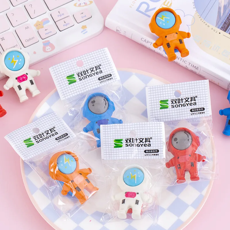 Cartoon 3D Cute Astronaut Modeling Eraser Student Stationery