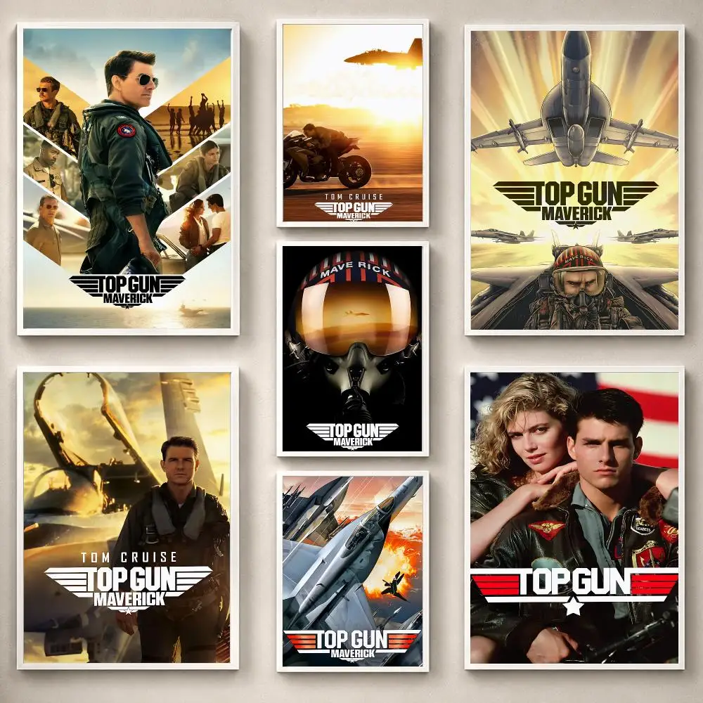 Movie T-Top Gun Maverick Poster PP Self-Adhesive Removable HD Waterproof Wall art Suitable Bedrooms Living Rooms Gifts