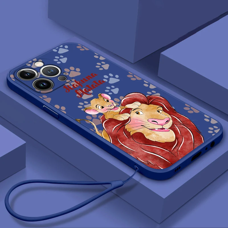 The Lion King Anime For Apple iPhone 15 14 13 12 Mini 11 Pro XS MAX XR X 8 7 6S Plus Liquid Rope Silicone Phone Case Coque Capa