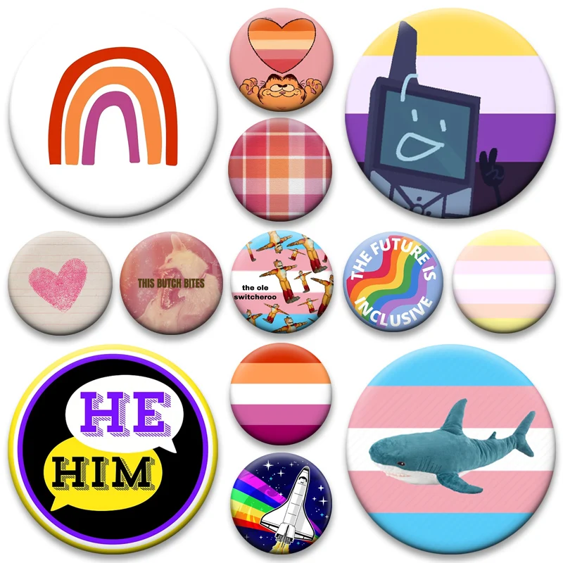 Pansexual Asexual Bisexu Beautiful Badge LGBTQ Art Personality Creativity Pins Pride Lesbian Rainbow Flag Brooches Fashion Decor