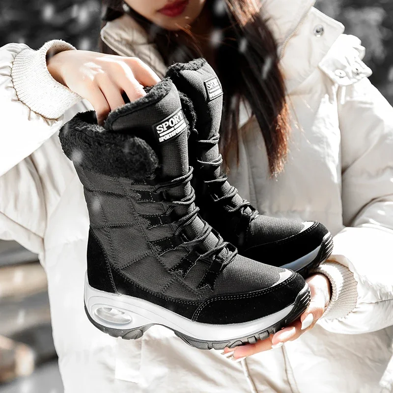 Winter Women Boots Platform Shoes Keep Warm Thigh High Snow Boots Outdoor Ladies Slip on Comfortable Waterproof Fur Femme Boots image 2