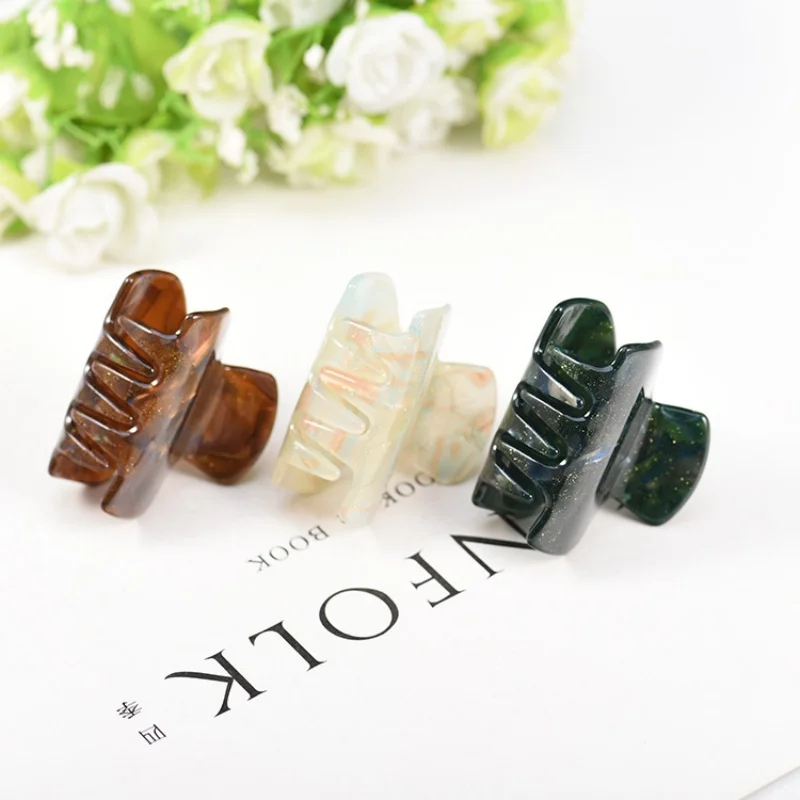 1 PCS Fashion Tortoise Shell Acrylic Acetate Hair Claw Clip for Thin Hair Women Girls Hair Jaw Clamp Accessory