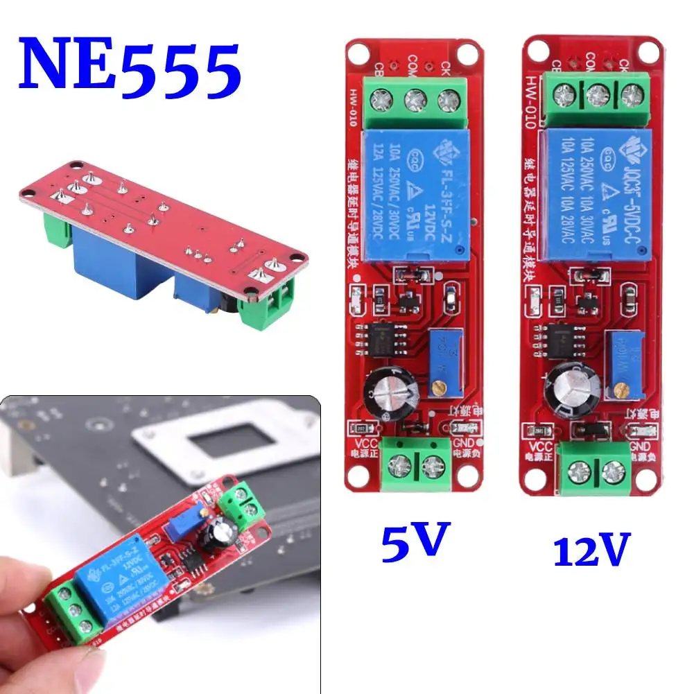 

Adjustable NE555 Timer Control Switch Module for Car Relays Delays from 0 to 10 Seconds for Arduino Projects
