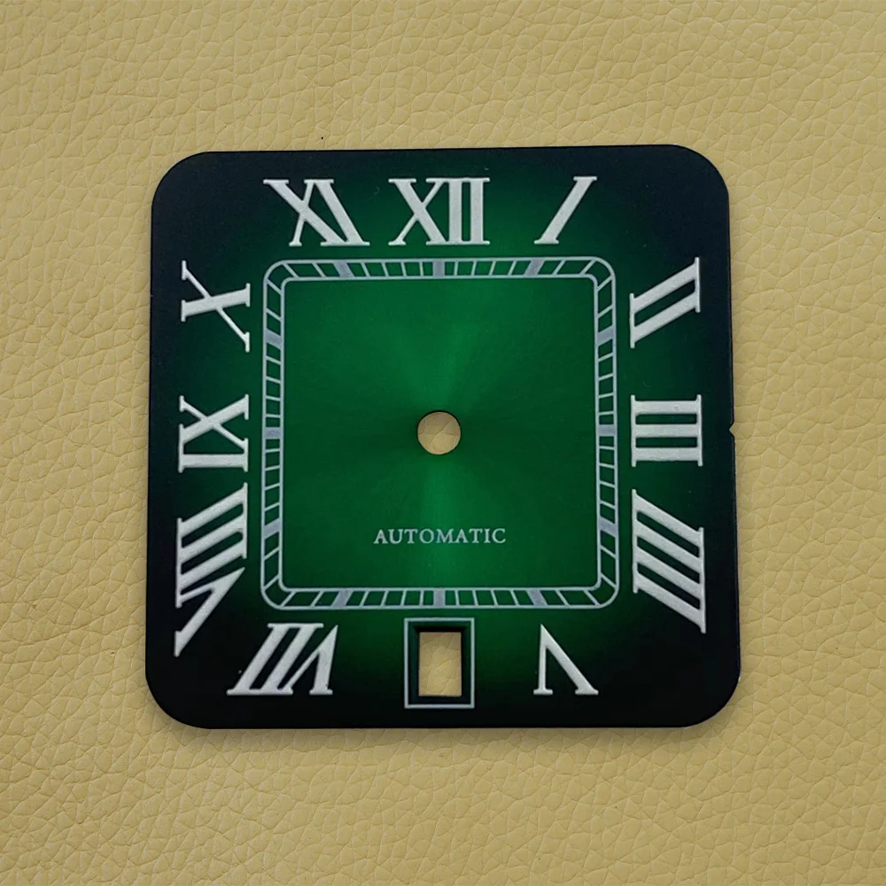 27mm S Logo Square Rome Dial Fit NH35/NH36/4R/7S Automatic Movement Fit 6 O'clock Watch Modification Accessories
