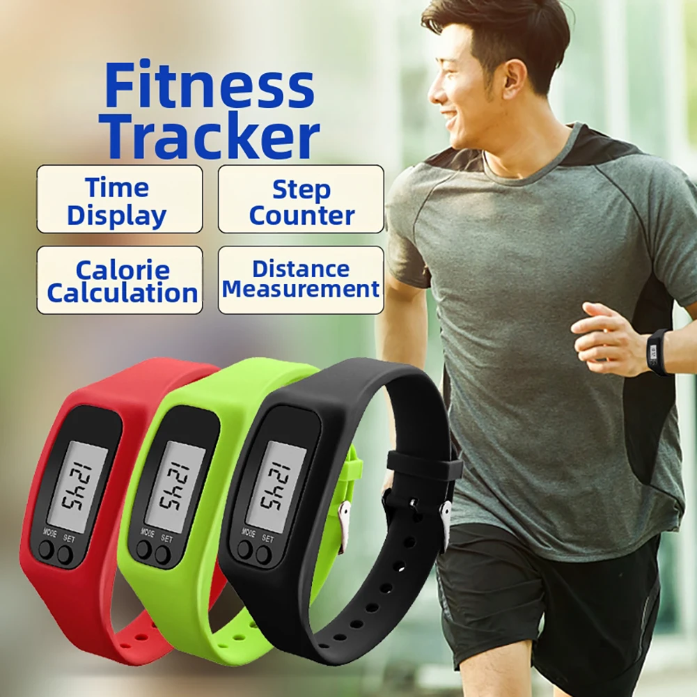 Simple Electronic Fitness Wristbands No-App or Smartphone Required Silicone Digital Smart Step Count Sport Watch for Running