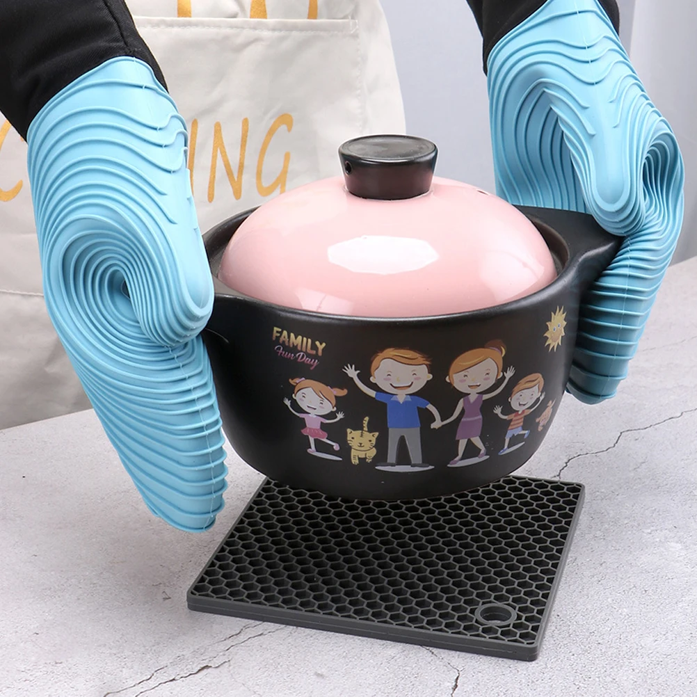 

Microwave Oven Heat Resistant Mitts Silicone Insulation Kitchen Cooking Tools Non Slip Silicone Oven Gloves Durability