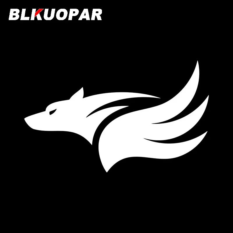 BLKUOPAR Modern Stylized Fast Black Wolf  Car Sticker ATV Vinyl Sunscreen Decal Waterproof Refrigerator Graphics Car Lable