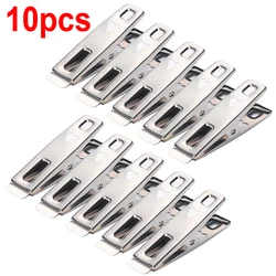 10/1PCS Multipurpose Stainless Steel Clothes Pegs Non-slip Waterproof Clips Package Sealing Clamp Towels Socks Household Storage