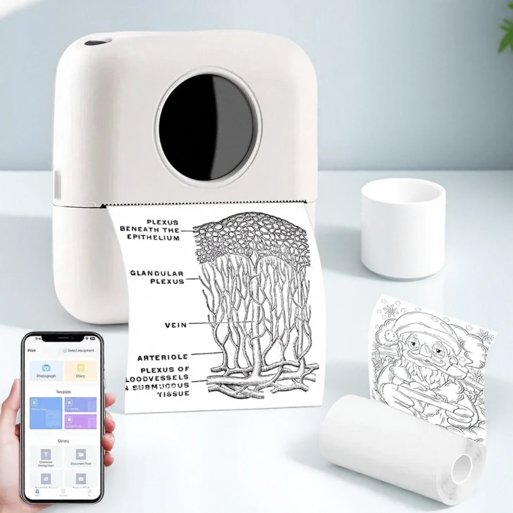 

Мини HD портативный термопринтер Bluetooth для студентов, устройство для изготовления этикеток, карманный размер, бесчернильная печать