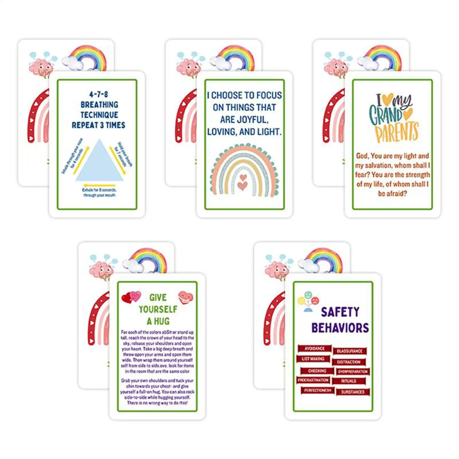 52枚/セット 感情知能カード 両面メンタルヘルスフラッシュカード 不安、マインドフルネス、社会性のためのセラピー道具