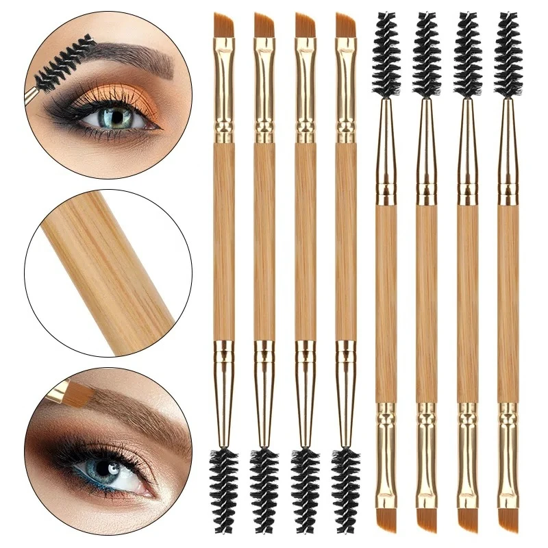 1Pc Double Head Eyelash Brush Makeup Brushes Eyebrow Comb MakeUp Tools Makeup Tools Cosmetic Brush for Eye Brow Angled Extension