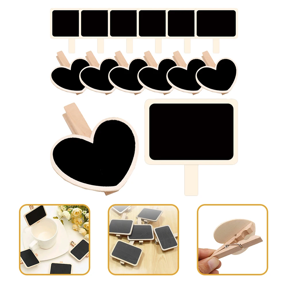

30Pcs Compact Wooden Photo Clamps Message Blackboard Clips Decorative Picture Pegs for Crafts Party Photo Clips