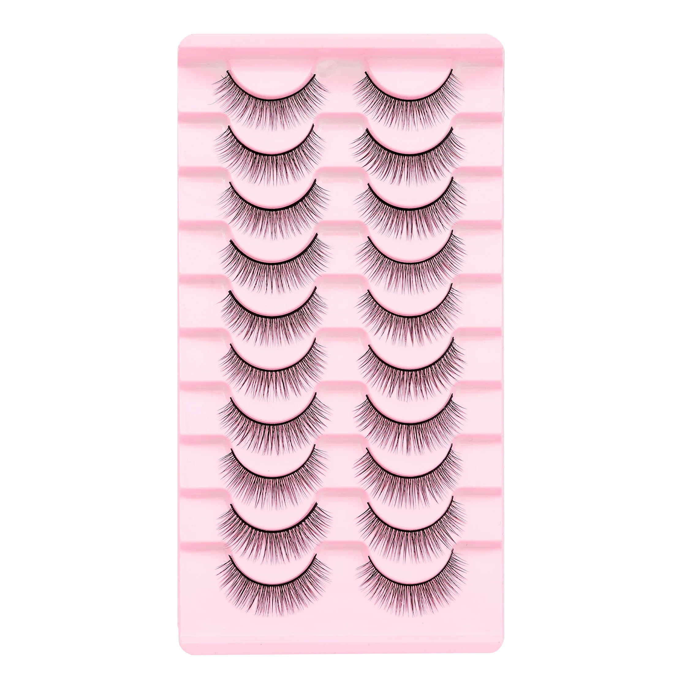 10 Pairs Soft Mink False Eyelashes -Natural-Looking Eye Lashes with Full Bouncy Volume & Curl - Synthetic, Reusable Beauty Acces