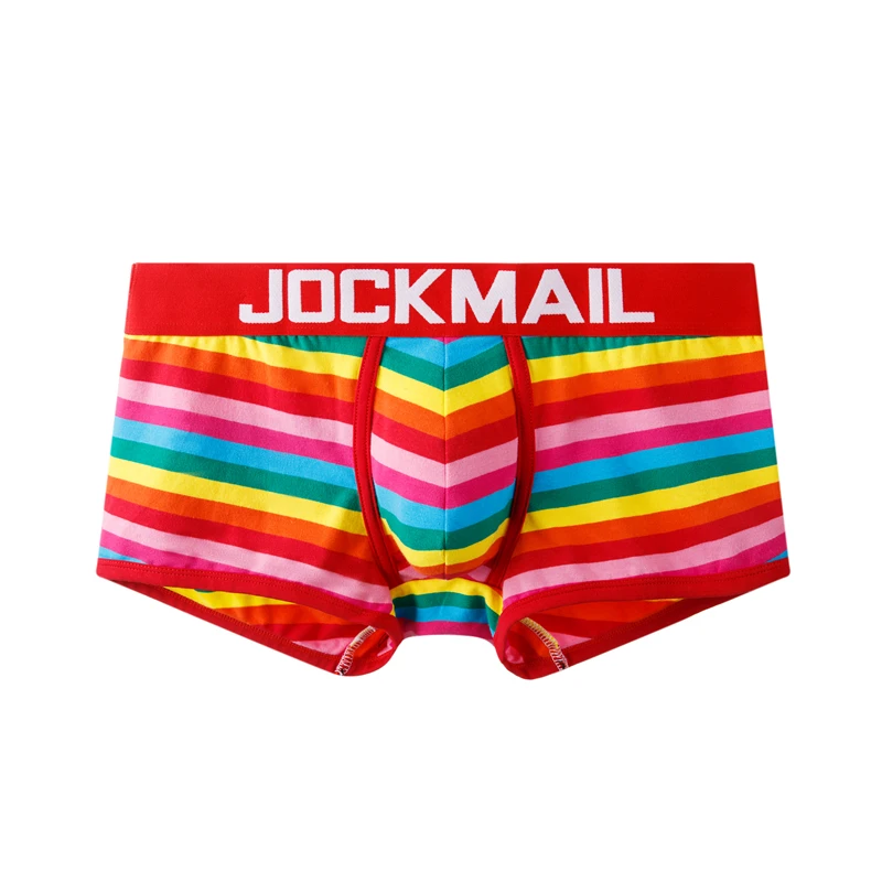 Underwear Men Boxers Shorts Cotton Breathable Cuecas Masculinas Calzoncillos Hombre Slips Underpants Rainbow Stripes Night Wear