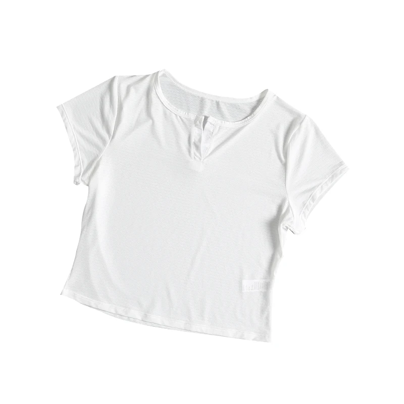 T-shirt da yoga dimagrante moda estiva da donna a maniche corte fitness top abbigliamento sportivo da allenamento per pilates ad asciugatura rapida