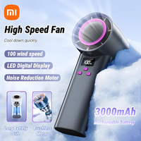 Xiaomi Portable Handheld Turbo Fan 100 Speeds Strong Wind Adjustable Mini Personal Rechargable Fan 3000mah Battery Electric Fan