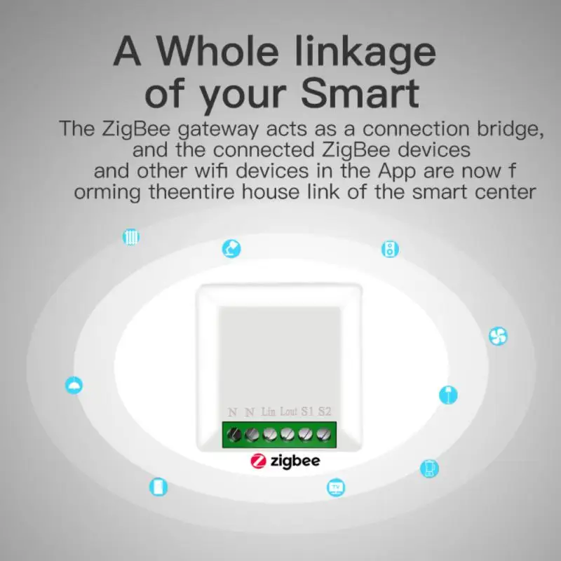 EWeLink-miniinterruptor inteligente ZigBee 3,0, dispositivo compatible con Alexa, asistente de Google, Yandex Alice,Smartthings Hub, 16A