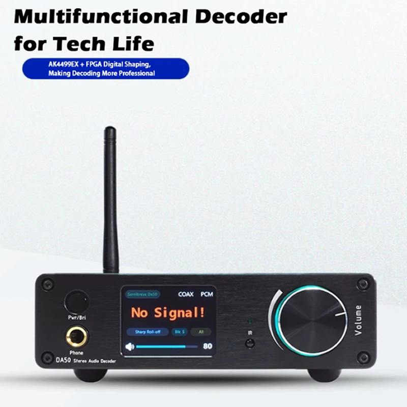 DA50 PRO 2* AK4499EX DAC HiFi MQA Audio Balance Decoder XU316 USB 32Bit 768KHz DSD512 Bluetooth 5.3 QCC5171 HDIM IIS