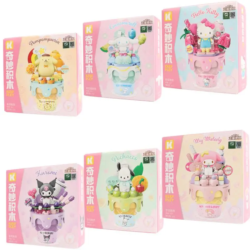 

Keeppley Sanrio строительные блоки игрушки My Melody Hello Kitty Kuromi Cinnamoroll Pompompurin сборная игрушка детский подарок на день рождения