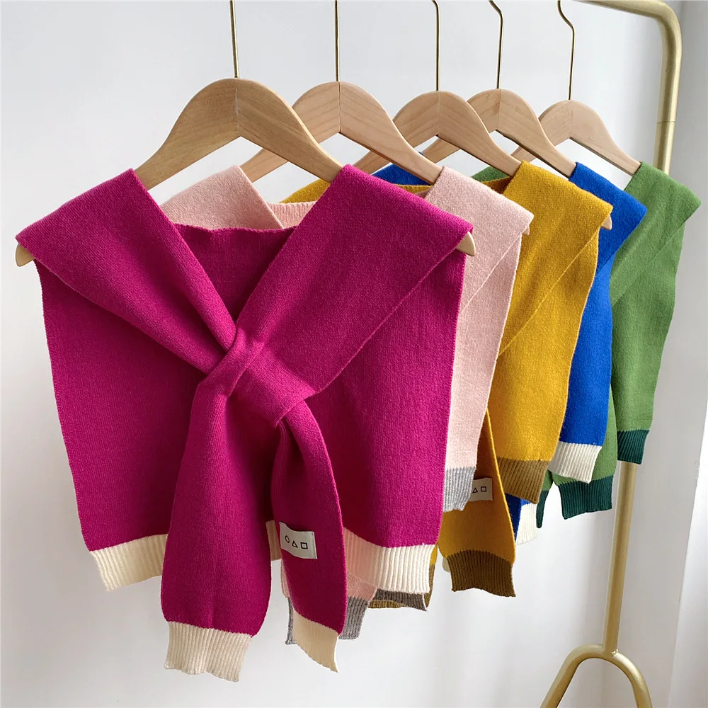 Poncho Cloak Korean Air-conditioned Rooms Knitted Shawl Women's Spring and Autumn Knitted Cross Shawl Fashion Wrap Solid Scarf