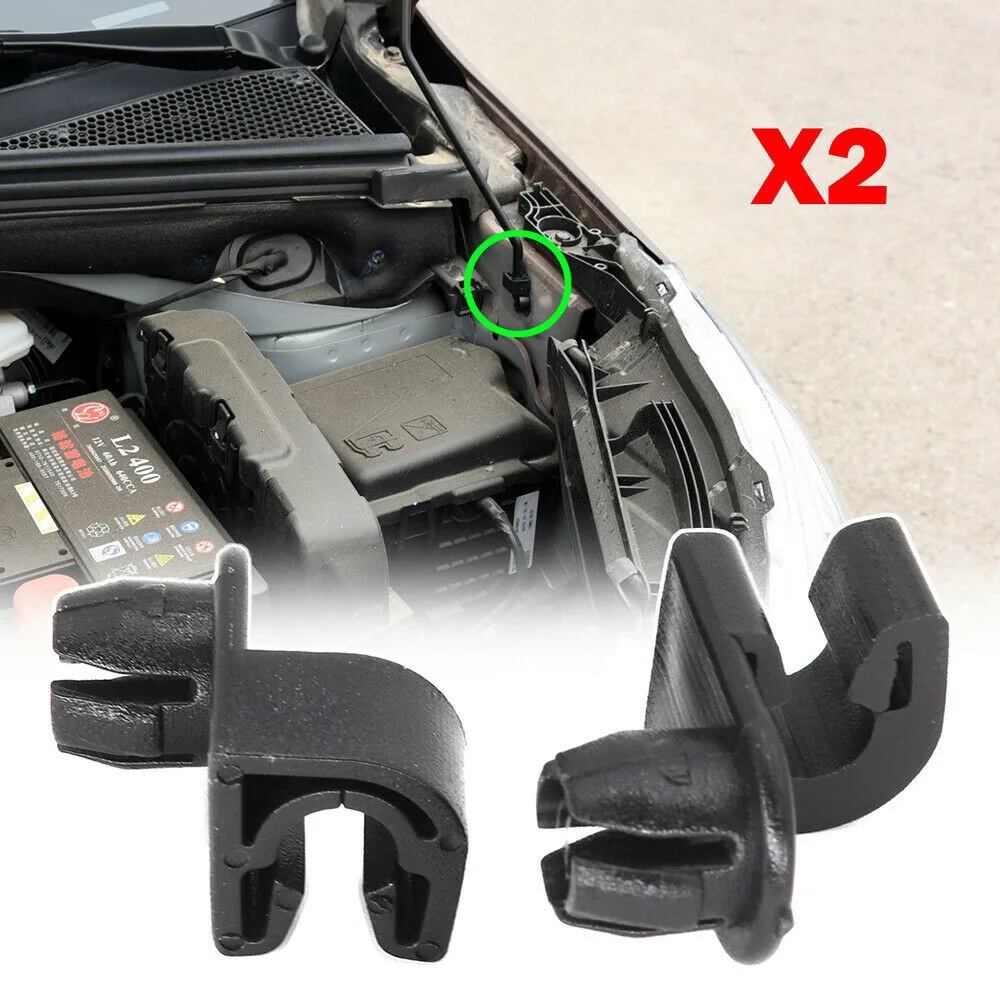 2pcs Hood Bonnet Stay Rod Clip For Berlingo C3 C4 2008 301 208 308 Partner Black ABS Plastic Auto Fastener Clip Replacements