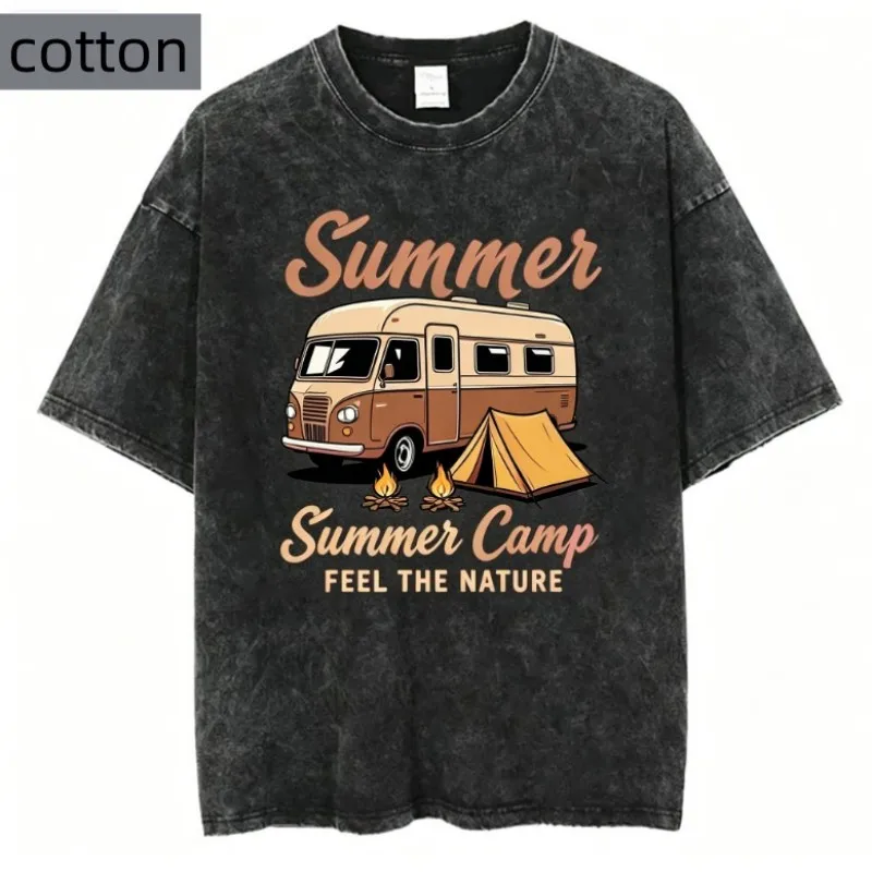 Summer Racing Car Surf Graphic T Shirt Women Beach Vacation Print Tee Retro Aesthetic Harajuku Style Casual Fashionable Top