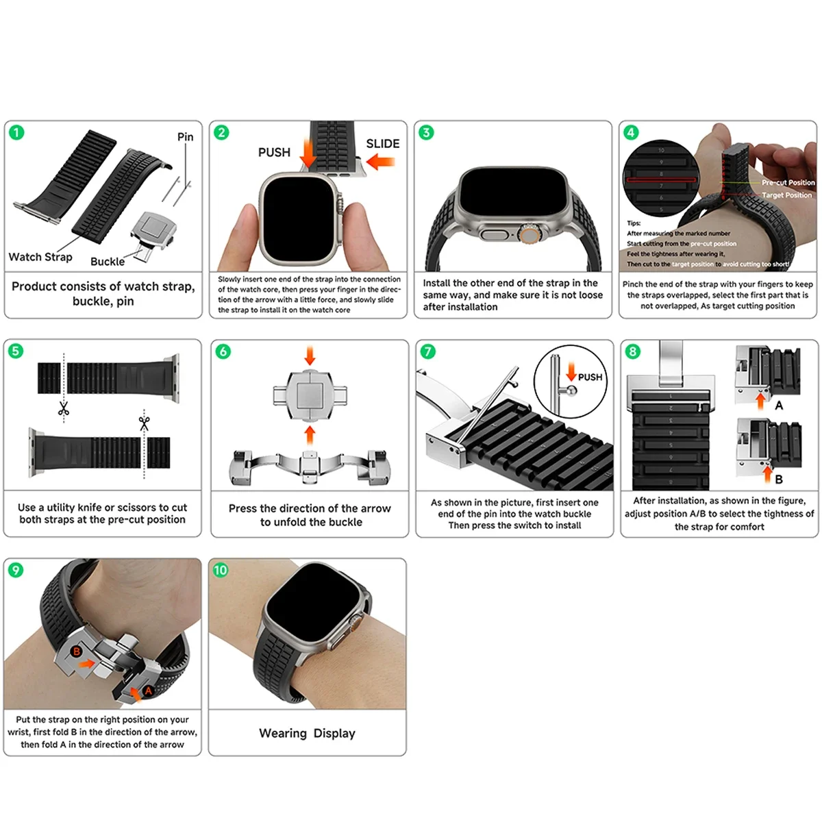Silikonowy pasek do Apple Watch Ultra 3 2 49mm Series 11 10 46mm, sportowy pasek do Iwatch 9 8 7 6 5 4 SE 2025 44mm 45mm, opaska do zegarka — zdjęcie produktu 6