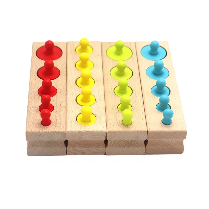 

Montessori Cylinder Colorful Socket Puzzles Toy Development Practice And SensesPreschool Educational Wooden Toys For Children