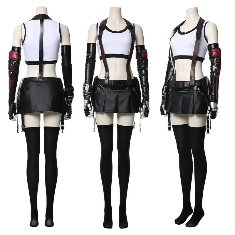 

Tifa Cosplay Lockhart Women Costume Game Final Roleplay Fantasy VII Disguise Outfits Female Role Gloves Set Halloween Party Suit