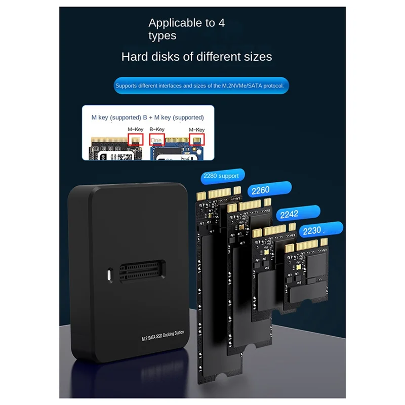 Base de disco duro VO NVME/SATA protocolo Dual 10G lectura en línea velocidad de escritura SSD Base de disco duro portátil tipo C externa