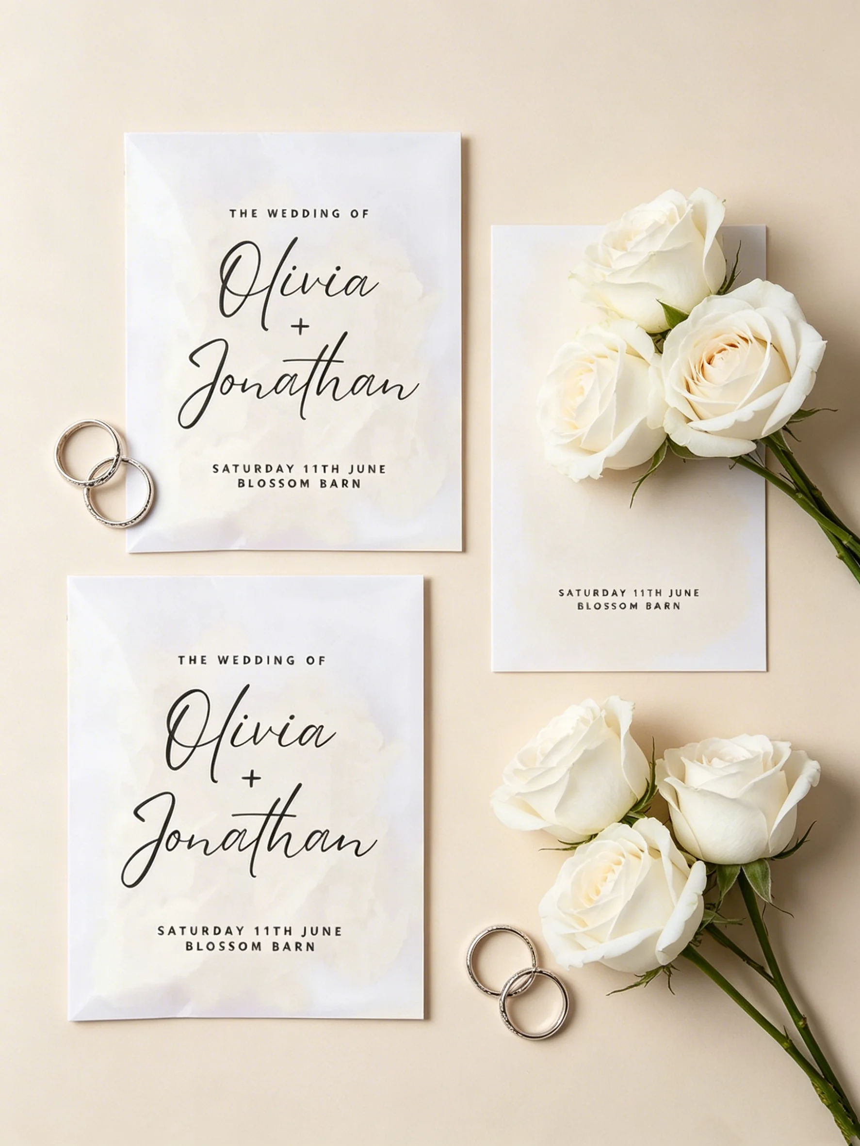 

Ivory Natural Dried Petal Confetti Personalized Packets Wedding Party Decor