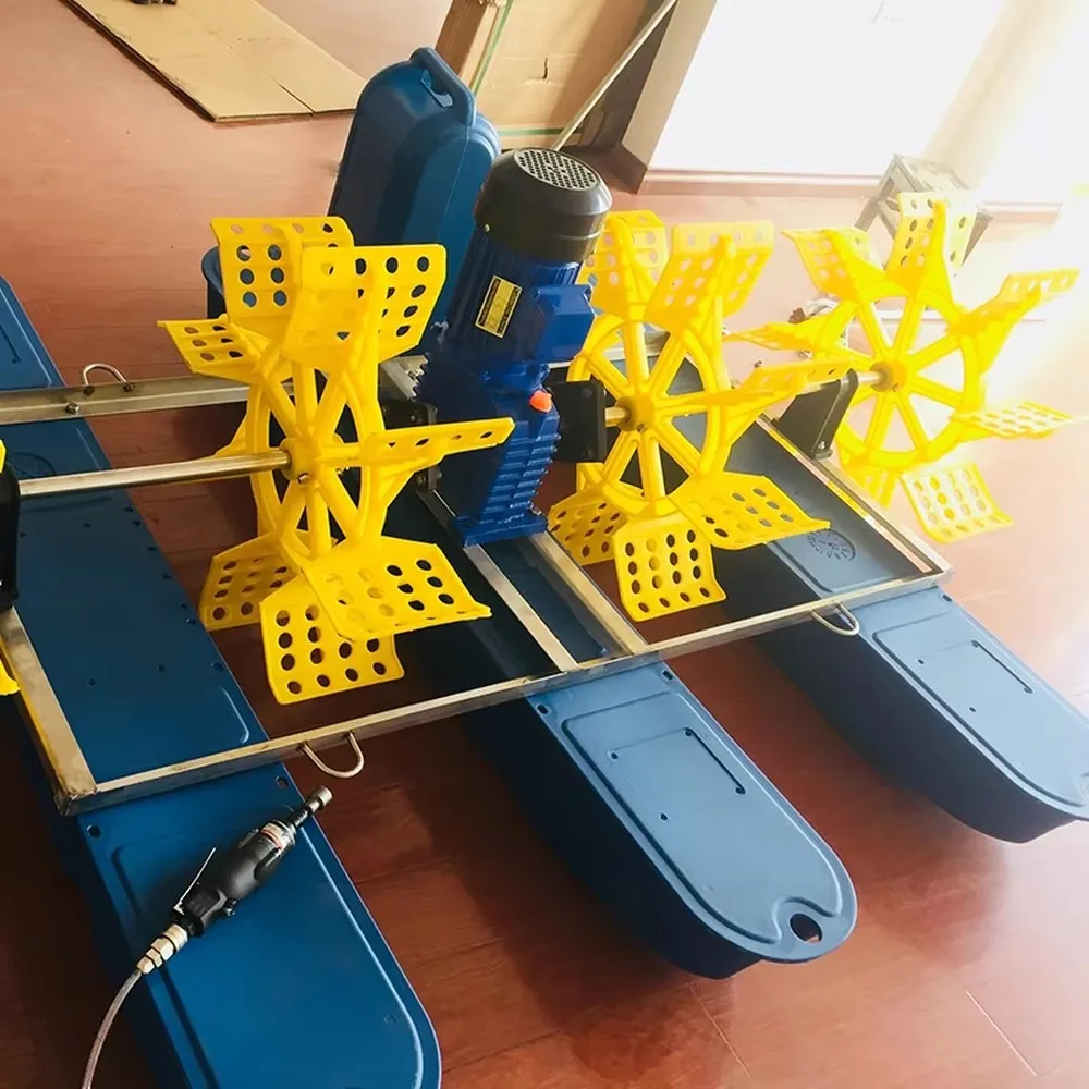 2HP 1.5kW Paddle Wheel Aerator PP Impeller 4/9 Spline Gearbox Fish Pond Lake Aquaculture Oxygenation Machine