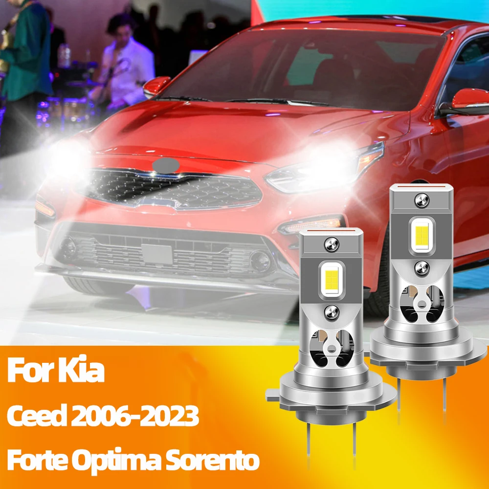 

For Kia Ceed 2006-2023 Forte Optima Sorento Soul Sportage LED Headlight Bulbs H7 6000K Super Bright Car Headlamp Lights 30000LM