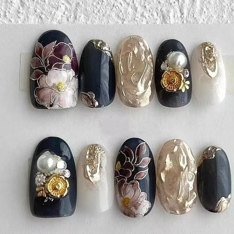 

3D three-dimensional cute cat eye short custom handmade nail art detachable and reusable high-quality nails