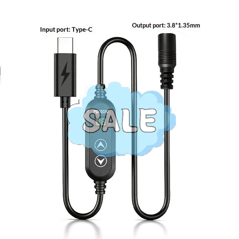 ∘Type C to DC Power Boost Cable 5V-20V Wide Compatibility Boost Line 8 Adapters for Wifi Router Various DC Powered Devices